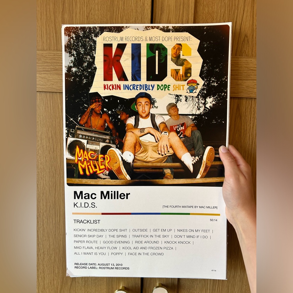 Poster Mac Miller KIDS Fourth Mixtape Album Cover